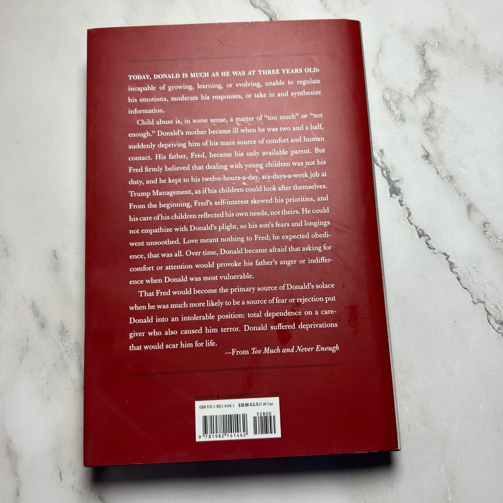 Too Much and‎ Never Enough Mary L Trump Hardcover Book 2020 First Edition Donald
